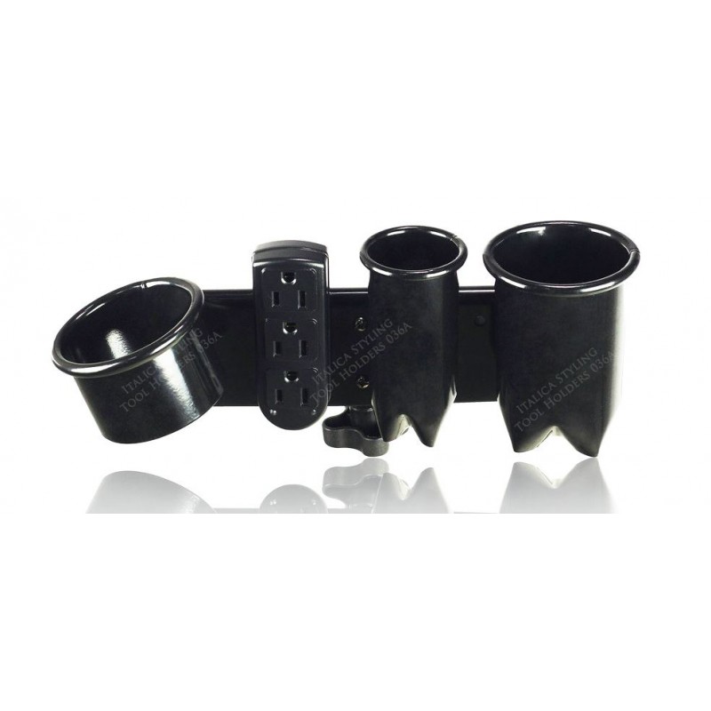 Italica 036A multi styling tool holder with two crimped flat or 3 crimped curling iron holders